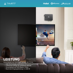 APsystems EZHI + EZ1M Set: Insel- & Hybrid-System + 5 kWh / 10 kWh Speicher + 3600W (8 × 450W) Bifacial Glas Full Black PV Modul + AC Leistung 3800W