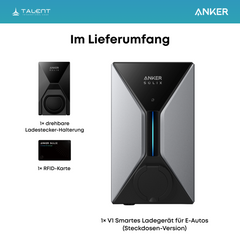 Anker SOLIX V1 Wallbox Ladegerät – 7,4kW / 11kW / 22kW | Stecker- & Kabel-Variante