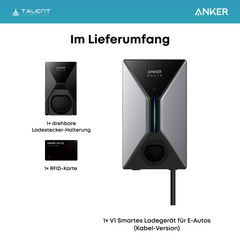 Anker SOLIX V1 Wallbox Ladegerät – 7,4kW / 11kW / 22kW | Stecker- & Kabel-Variante