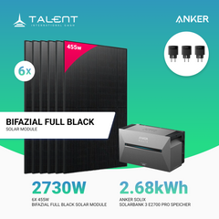 2730W Balkonkraftwerk mit Speicher - 6x 455W Bifazial Glas-Glas Full Black Modul & Anker Solix Solarbank 3 Pro