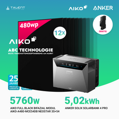 5760W Balkonkraftwerk mit Speicher - 12 × AIKO 480W Full Black bifazial & Anker SOLIX Solarbank 4 Pro | jetzt auf Lager & sofort lieferbar