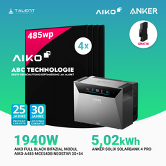 1940W Balkonkraftwerk mit Speicher - 4 × AIKO 485W Full Black bifazial & Anker SOLIX Solarbank 4 Pro | jetzt auf Lager & sofort lieferbar