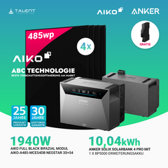 1940W Balkonkraftwerk mit Speicher - 4 × AIKO 485W Full Black bifazial & Anker SOLIX Solarbank 4 Pro | jetzt auf Lager & sofort lieferbar