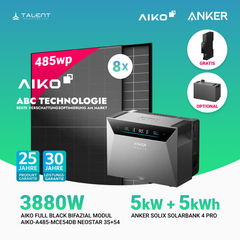 3880W Balkonkraftwerk mit Speicher - 8 × AIKO 485W Full Black bifazial & Anker SOLIX Solarbank 4 Pro | jetzt auf Lager & sofort lieferbar
