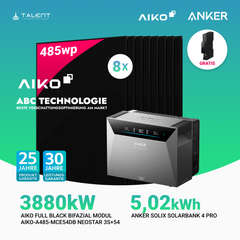 3880W Balkonkraftwerk mit Speicher - 8 × AIKO 485W Full Black bifazial & Anker SOLIX Solarbank 4 Pro | jetzt auf Lager & sofort lieferbar