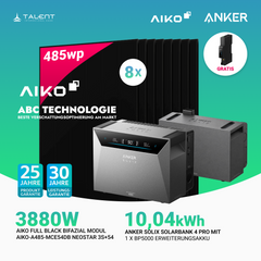 3880W Balkonkraftwerk mit Speicher - 8 × AIKO 485W Full Black bifazial & Anker SOLIX Solarbank 4 Pro | jetzt auf Lager & sofort lieferbar