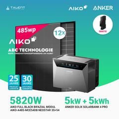 5820W Balkonkraftwerk mit Speicher - 12 × AIKO 485W Full Black bifazial & Anker SOLIX Solarbank 4 Pro | jetzt auf Lager & sofort lieferbar