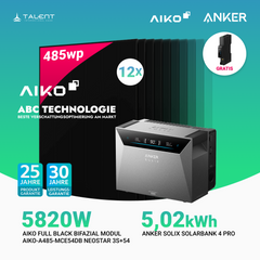 5820W Balkonkraftwerk mit Speicher - 12 × AIKO 485W Full Black bifazial & Anker SOLIX Solarbank 4 Pro | jetzt auf Lager & sofort lieferbar