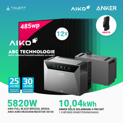 5820W Balkonkraftwerk mit Speicher - 12 × AIKO 485W Full Black bifazial & Anker SOLIX Solarbank 4 Pro | jetzt auf Lager & sofort lieferbar