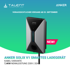 Anker SOLIX V1 Wallbox Ladegerät – 7,4kW / 11kW / 22kW | Stecker- & Kabel-Variante