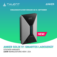 Anker SOLIX V1 Wallbox Ladegerät – 7,4kW / 11kW / 22kW | Stecker- & Kabel-Variante