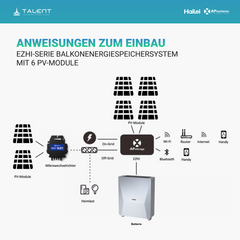 APsystems EZHI + EZ1M Set: Insel- & Hybrid-System + 5 kWh / 10 kWh Speicher + 2700W (6 × 450W) Bifacial Glas-Glas Full Black PV Modul + AC Leistung 2800W