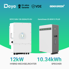 Deye SUN 8/10/12K-SG04LP3 Hybrid-Wechselrichter + GenixGreen ES-BOX12 51.2V 10kWh Wall Mounted LiFePO4 Battery