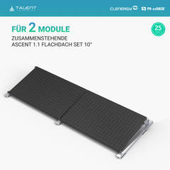 Clenergy PV-ezRack SolarRoof Pro 2.0 Unterkonstruktion Flachdach Set für 2 zusammenstehende Module
