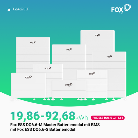 Fox ESS DQ6.6 Hochvolt-Speicher mit Master-BMS & Slave-Modulen L3 - L14 ( 19,86kWh bis 92,68kWh)