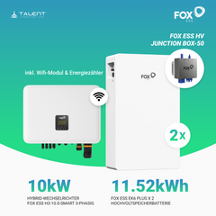 FOX ESS 10kW H3-10.0-Smart 3-phasig Hybridwechselrichter mit 2 x EK6 Plus Hochvoltspeicherbatterie 11,52 kWh