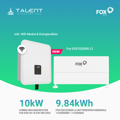 Fox ESS H3-10.0-M (Version 2025) 10kW Hybrid Wechselrichter mit EQ5000 L2 bis L6 4,92kWh bis 29,52kWh Hochvoltspeicherbatterie