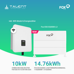 Fox ESS H3-10.0-M (Version 2025) 10kW Hybrid Wechselrichter mit EQ5000 L2 bis L6 4,92kWh bis 29,52kWh Hochvoltspeicherbatterie
