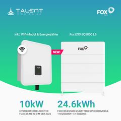 Fox ESS H3-10.0-M (Version 2025) 10kW Hybrid Wechselrichter mit EQ5000 L2 bis L6 4,92kWh bis 29,52kWh Hochvoltspeicherbatterie