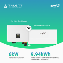 Fox ESS 6kW Hybrid Wechselrichter H3-6.0-Smart mit EQ5000-P L2 Hochvoltspeicherbatterie 9,94 kWh