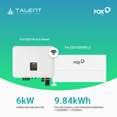 Fox ESS 6kW Hybrid Wechselrichter H3-6.0-Smart mit EQ5000 L2 Hochvoltspeicherbatterie 9.84kWh