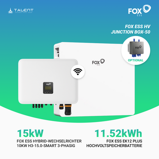 Fox ESS H3-15.0-Smart 15kW Hybridwechselrichter mit EK12 Hochvoltspeicherbatterie 11.52kWh