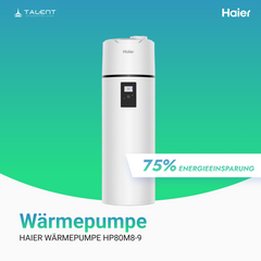 Haier Brauchwasser Wärmepumpe HP80M8-9, 80L, A+, R290 Kältemittel – Effiziente Warmwasserlösung