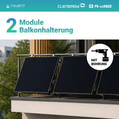 Balkonkraftwerk 2 x 450W Full Black Bifacial Glas-Glas PV Modul + 800W EZ1-M Apsystem Wechselrichter