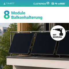 3600W Balkonkraftwerk mit Speicher - 8x 450W Bifazial Glas-Glas Full Black Modul & Anker Solix Solarbank 3 Pro
