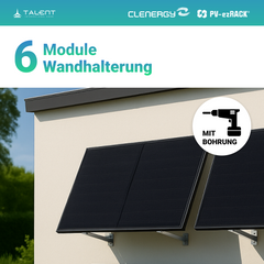 3000W Balkonkraftwerk mit Speicher - 6x 500W Full Black bifazial & Anker Solix Solarbank 3 Pro