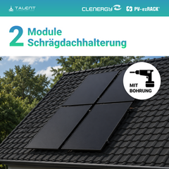 Balkonkraftwerk 2 x 450W Full Black Bifacial Glas-Glas PV Modul + 800W EZ1-M Apsystem Wechselrichter