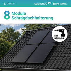3600W Balkonkraftwerk mit Speicher - 8x 450W Bifazial Glas-Glas Full Black Modul & Anker Solix Solarbank 3 Pro