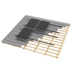 Clenergy PV-ezRack SolarRoof Pro 2.0 Unterkonstruktion Schrägdach Montageset für 2 getrenntstehende Module in Silber / Schwarz ( neue ver. 2026 )