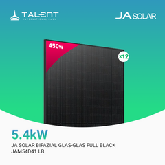 Ja Solar 450W JAM54D41 LB Bifacial Glas PV Modul Full Black
