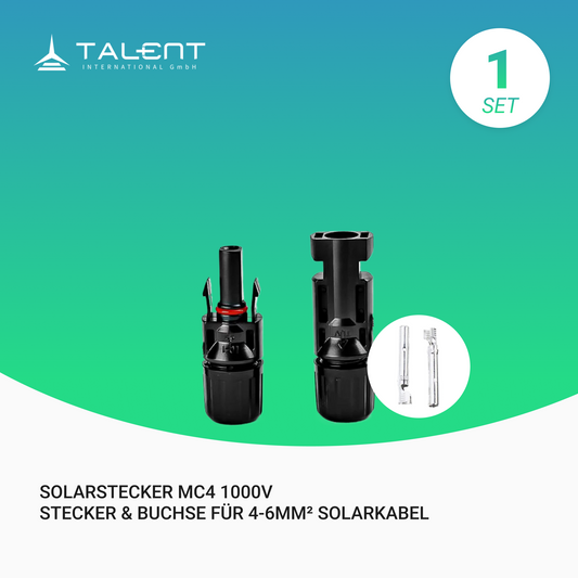MC4 1000V | Stecker & Buchse für 4-6mm² Solarkabel, Solarstecker MC4