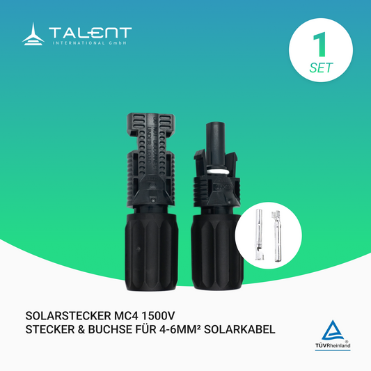 MC4 1500V | Stecker & Buchse für 4-6mm² Solarkabel, Solarstecker MC4
