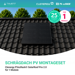 Clenergy PV-ezRack® SolarRoof Pro 2.0 Unterkonstruktion Schrägdach Montageset für 1 Module in Schwarz ( neue ver. 2026 )