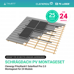 Clenergy PV-ezRack® SolarRoof Pro 2.0 Unterkonstruktion Schrägdach Montageset für 24 Module in Schwarz ( neue ver. 2026 )