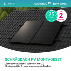 Clenergy PV-ezRack® SolarRoof Pro 2.0 Unterkonstruktion Schrägdach Montageset für 2 zusammenstehende Module in Schwarz ( neue ver. 2026 )