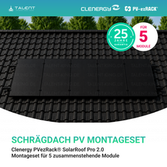 Clenergy PV-ezRack® SolarRoof Pro 2.0 Unterkonstruktion Schrägdach Set für 5 zusammenstehende Module in Schwarz ( neue ver. 2026 )