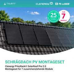 Clenergy PV-ezRack® SolarRoof Pro 2.0 Unterkonstruktion Schrägdach Set für 7 zusammenstehende Module in Schwarz ( neue ver. 2026 )
