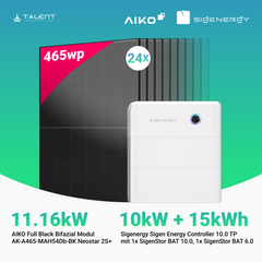 PV Komplettset 11.16 kWp - 24 × AIKO 465W Full Black & Sigenergy Sigen Energy Controller 10.0 TP 10kW mit Speicheroption
