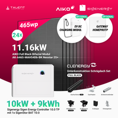 11.16 kWp Sigenergy Energy Controller 10kW mit SigenStor BAT 10.0 & 24x AIKO 465W Full Black, Clenergy Unterkonstruktion inkl. Montage