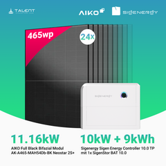 PV Komplettset 11.16 kWp - 24 × AIKO 465W Full Black & Sigenergy Sigen Energy Controller 10.0 TP 10kW mit Speicheroption