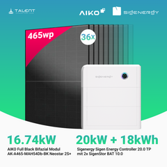 PV Komplettset 16.74 kWp - 36 × AIKO 465W Full Black & Sigenergy Sigen Energy Controller 20.0 TP 20kW mit Speicheroption