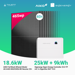 PV Komplettset 18.6 kWp - 40 × AIKO 465W Full Black & Sigenergy Sigen Energy Controller 25.0 TP 25kW mit Speicheroption