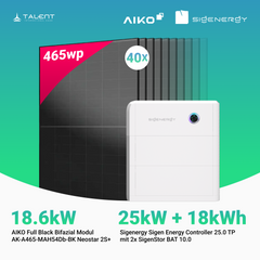 PV Komplettset 18.6 kWp - 40 × AIKO 465W Full Black & Sigenergy Sigen Energy Controller 25.0 TP 25kW mit Speicheroption
