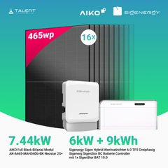 PV Komplettset 7.44 kWp - 16 × AIKO 465W Full Black & Sigenergy Sigen Hybrid Wechselrichter 6.0 TP2 6kW Dreiphasig mit Speicheroption