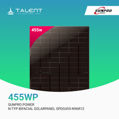 SunPro Power 455W N-Typ Bifacial Solarpanel – Transparentes Glas-Glas Modul