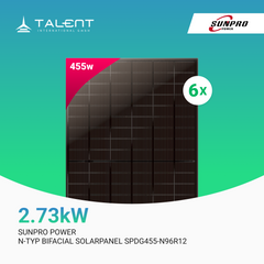 SunPro Power 455W N-Typ Bifacial Solarpanel – Transparentes Glas-Glas Modul